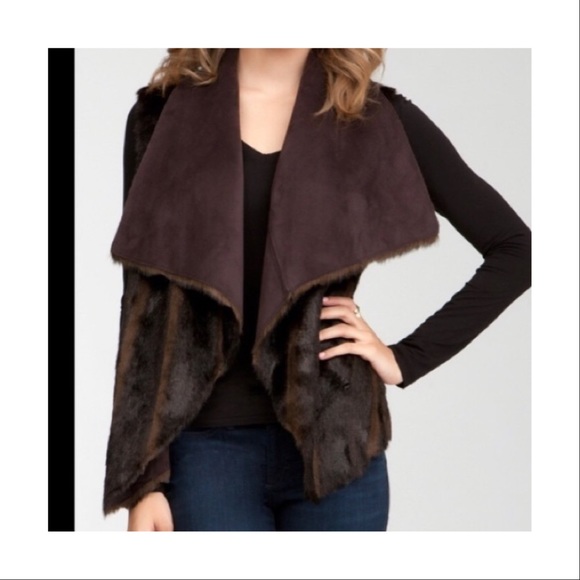 BEBE reversible brown fur vest - Picture 4 of 4